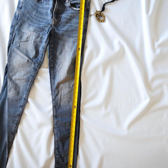 American Eagle Skinny Jeans 6L – Super Soft Stretch Blue Denim Mid Rise Long - Picture 7 of 11